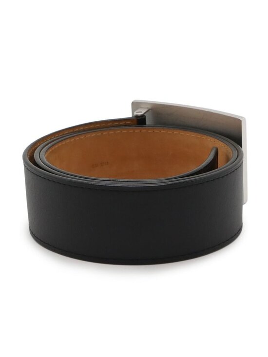 Louis Vuitton Santure Jeans Belt Leather Noir Black Silver Hardware 90 main image 5